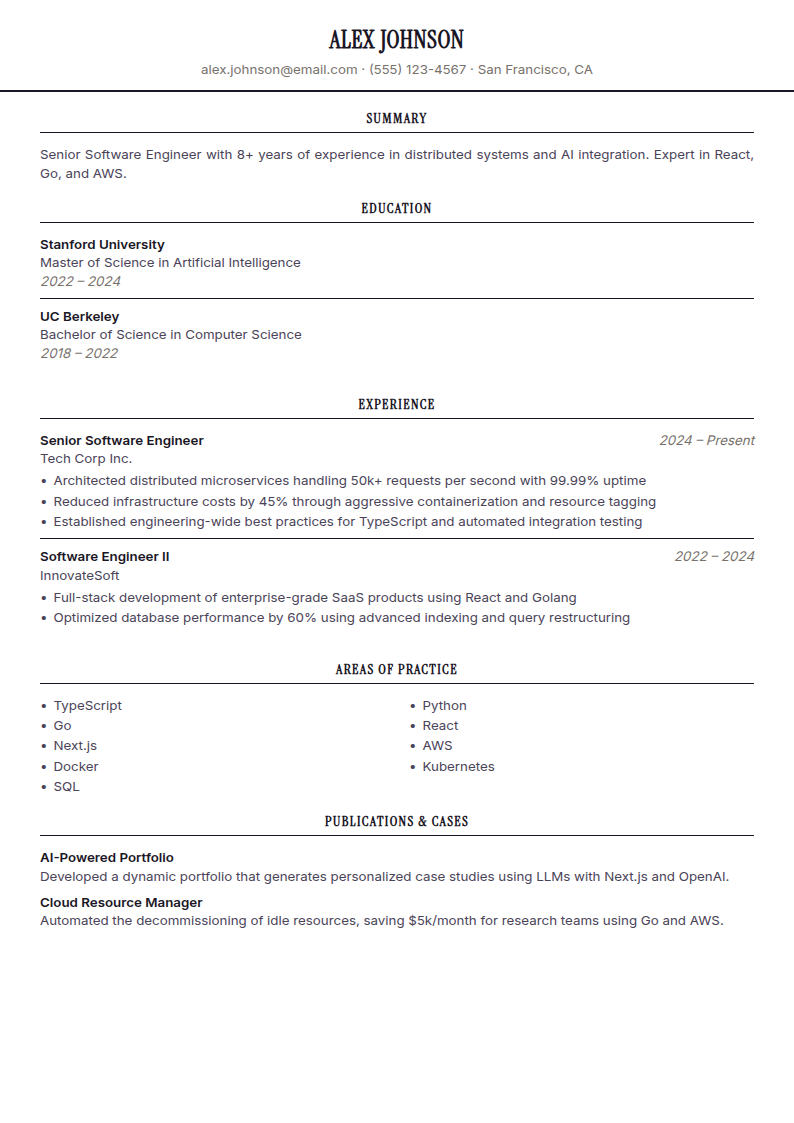 Legal resume template preview